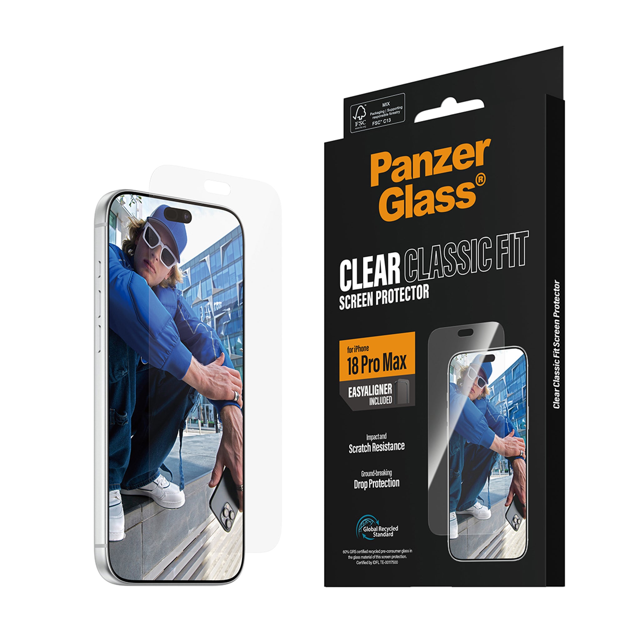 PanzerGlass® Displayschutz iPhone 18 Pro Max | Classic fit m. EasyAligner